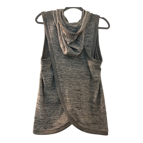 ACTIVE LIFE sleeveless sweatshirt, full zip, wrapped in back. Gray, Large, hood - Picture 4 of 9